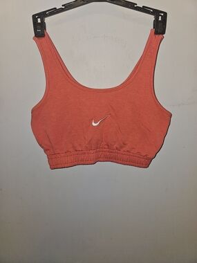 Nike Sports Bra Medium Orange Swoosh Workout Athletic Running Gym Activewear